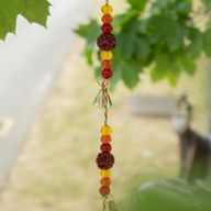 Indische Glocken – Messing-Blume des Lebens mit Rudraksha-Perlen Schnur-Glocken – 6x63 cm