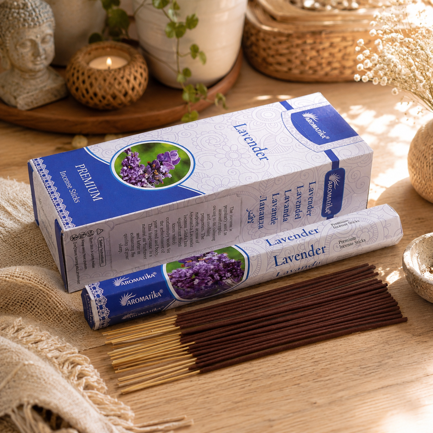 Aromatika-Räucherstäbchen ohne Holzkohle