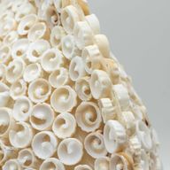 Boho-Meeresmuschel-Lampe - Cut Art-Meeresmuschel große runde - 30 cm