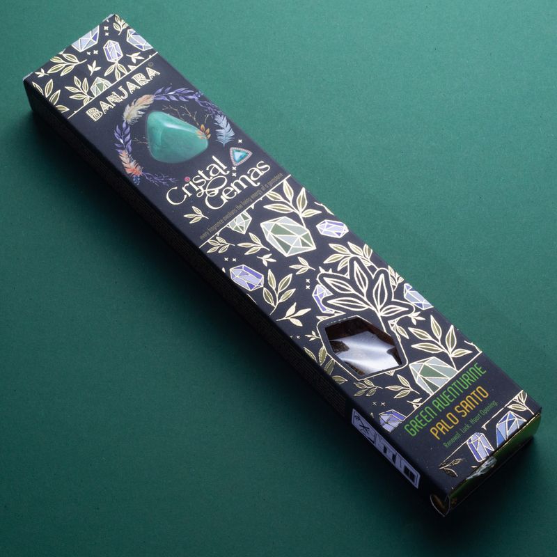 Banjara Kristall-Edelsteine - Grüner Aventurin Palo Santo