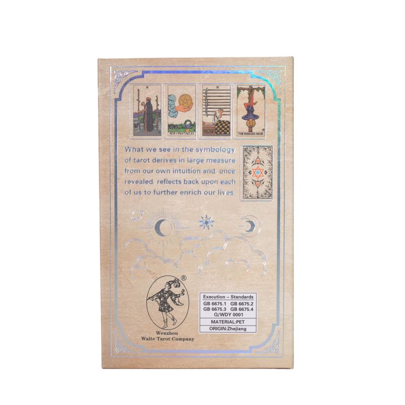 Waite-Tarotkarten-Set mit Silberfolie - mit Begleitheft