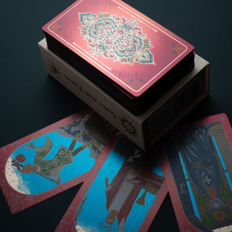Rosa Box Rubinfolie Tarotkarten-Geschenkbox-Set - mit Begleitheft