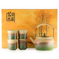 Japanisches Kyusu-Stil-Teeset - Für grünen Tee - Vier Tassen
