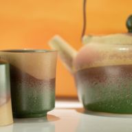 Japanisches Kyusu-Stil-Teeset - Für grünen Tee - Vier Tassen