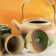 Japanisches Kyusu-Stil-Teeset - Für grünen Tee - Vier Tassen