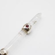 Himmlischer Prismastab - Amethyst bewegliche Kristallsphäre Quarzstiel - 12 cm