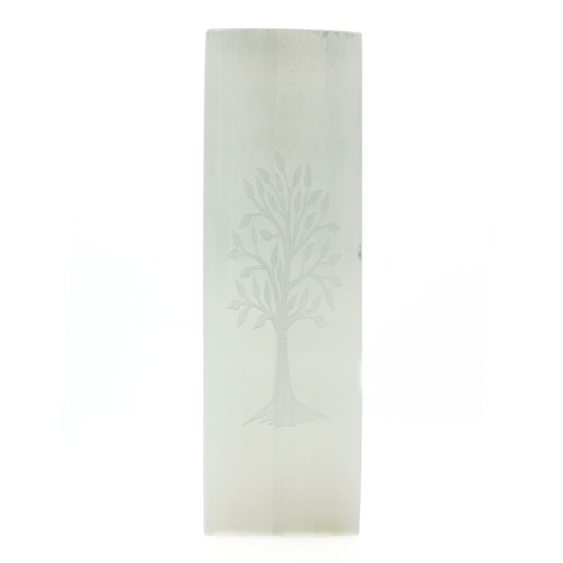 Selenit-Blocklampe 25 cm - Baum des Lebens