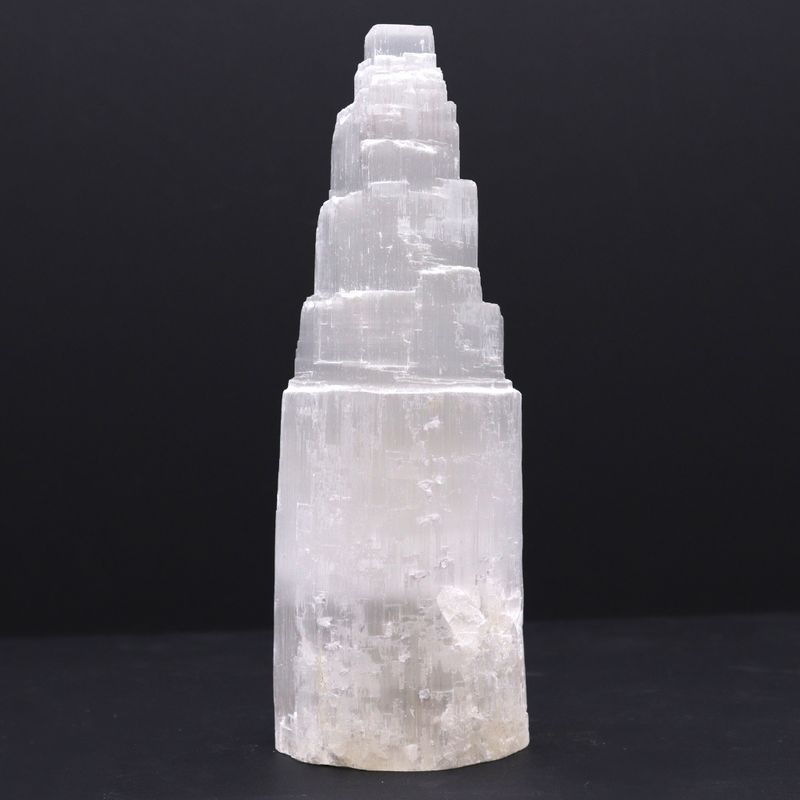 Natürliche Selenit-Turmlampe - 25 cm