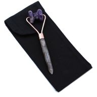 Edelstein-Kieferlinien-Roller - Amethyst mit Beutel