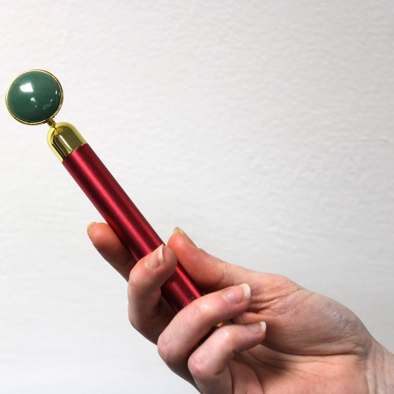 Edelstein-Vibrationspad - Jade mit Beutel