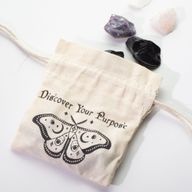 Esoterische Beutel - Schwarzer Druck auf Natur (4x 2 Designs) - 10x12cm