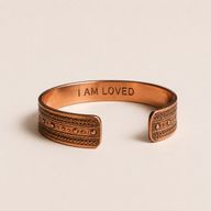 Solide Kupferarmbänder mit Affirmationen-Gravuren (verschiedene)