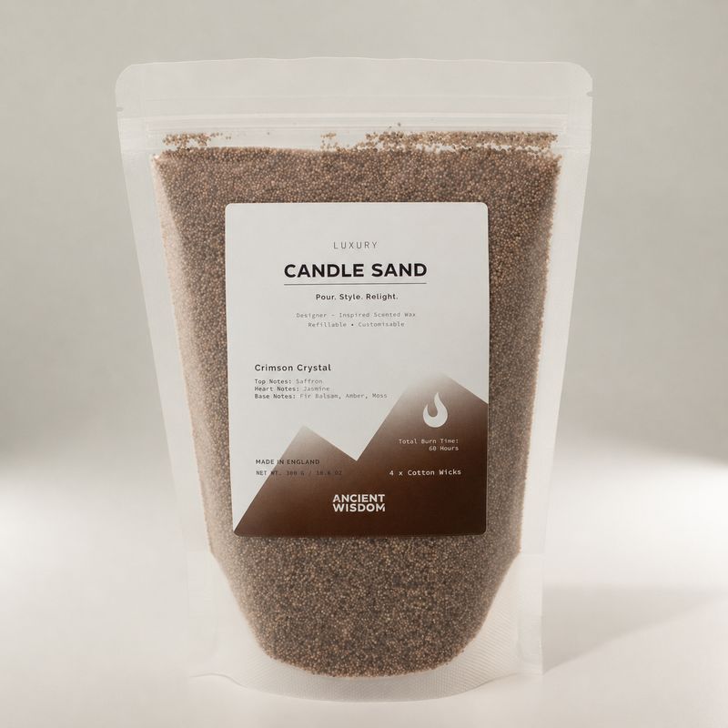 Duftkerze Sand - Mocha Braun - Karmesin Kristall - 300g