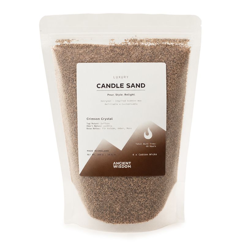 Duftkerze Sand - Mocha Braun - Karmesin Kristall - 300g