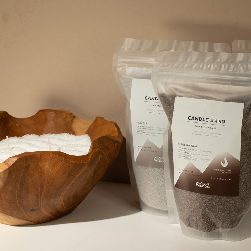 Duftkerze Sand - Taupe Orange - Kobaltblau - 300 g