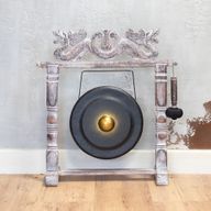 Gong der Größe Medium mit Ständer - 35 cm - Schwarz
