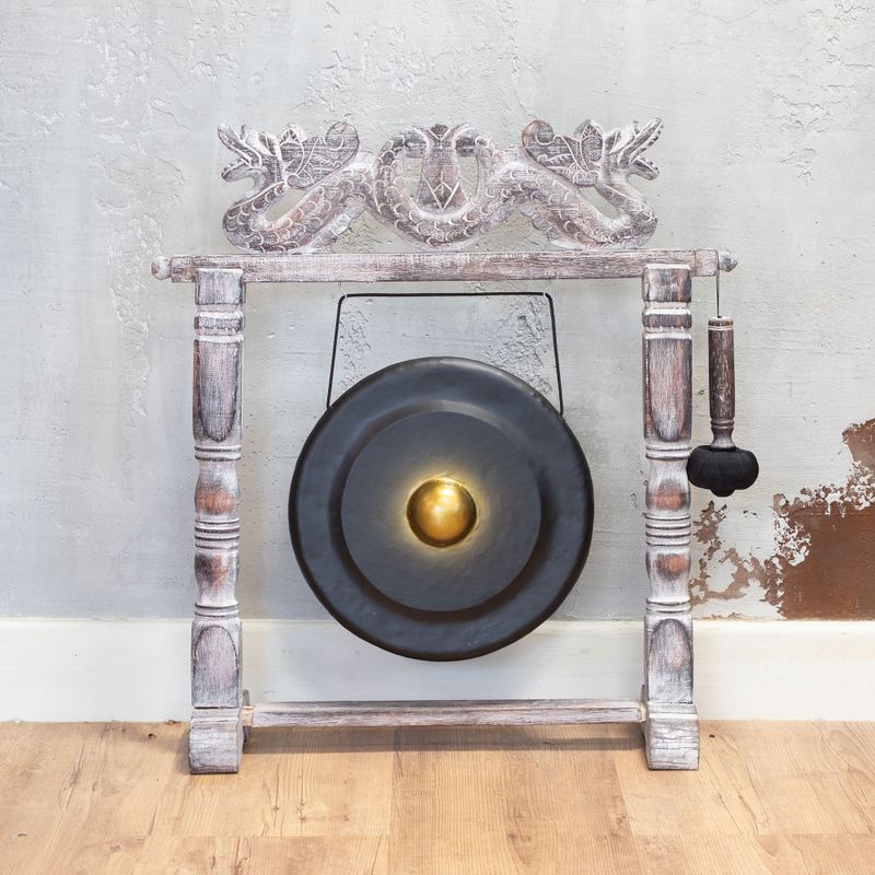 Gong der Größe Medium mit Ständer - 35 cm - Schwarz
