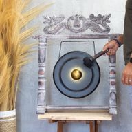 Gong der Größe Medium mit Ständer - 35 cm - Schwarz