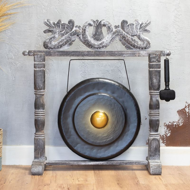 Medium Gong im Stand - 50 cm - Schwarz