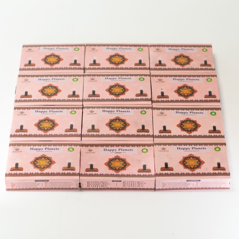 Packung mit 104 natürlichen Räuchersteinen und Brenner – Happy Planets – Ritual Bricks