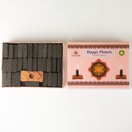 Packung mit 104 natürlichen Räuchersteinen und Brenner – Happy Planets – Ritual Bricks