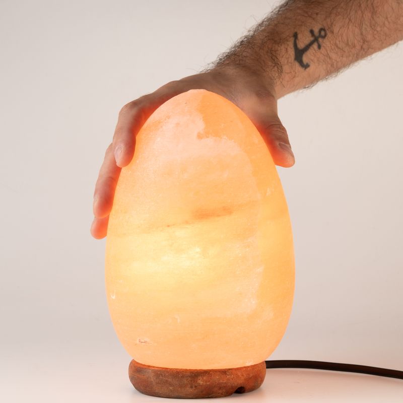 Salzlampe Ei - Holzsockel