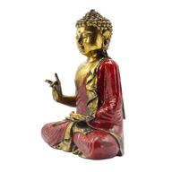 Roter & Gold Buddha - Extra Groß 30 cm - Abhaya Mudra (Keine Angst)