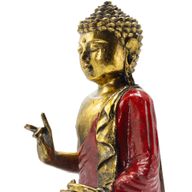 Roter & Gold Buddha - Extra Groß 30 cm - Abhaya Mudra (Keine Angst)