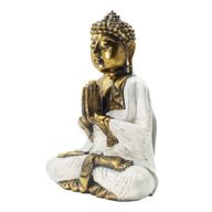 Weiß & Gold Buddha - Extra Groß 30 cm - Namaste (Willkommen)