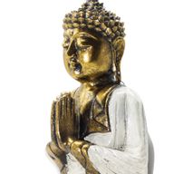 Weiß & Gold Buddha - Extra Groß 30 cm - Namaste (Willkommen)