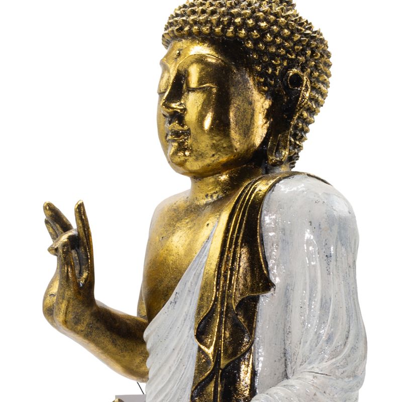 Weiß und Gold Buddha - Extra groß 40 cm - Abhaya-Mudra (Keine Angst)