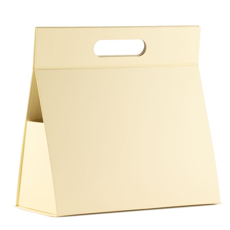 Flach verpackte Geschenkbox - Große Handbox (28x12.5x26cm) - Elfenbein