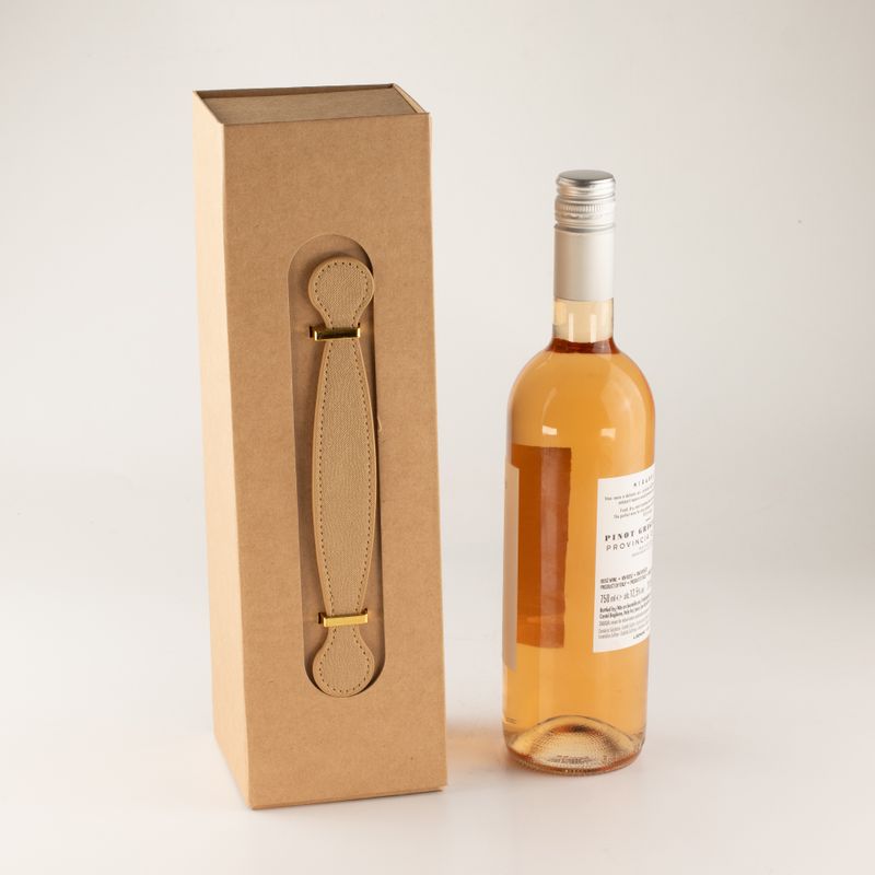 Faltbare Geschenkbox - Weinbox-Form (33,5x10x10,5 cm) - Brown Craft