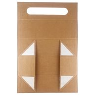 Faltbare Geschenkbox - Weinbox-Form (33,5x10x10,5 cm) - Brown Craft