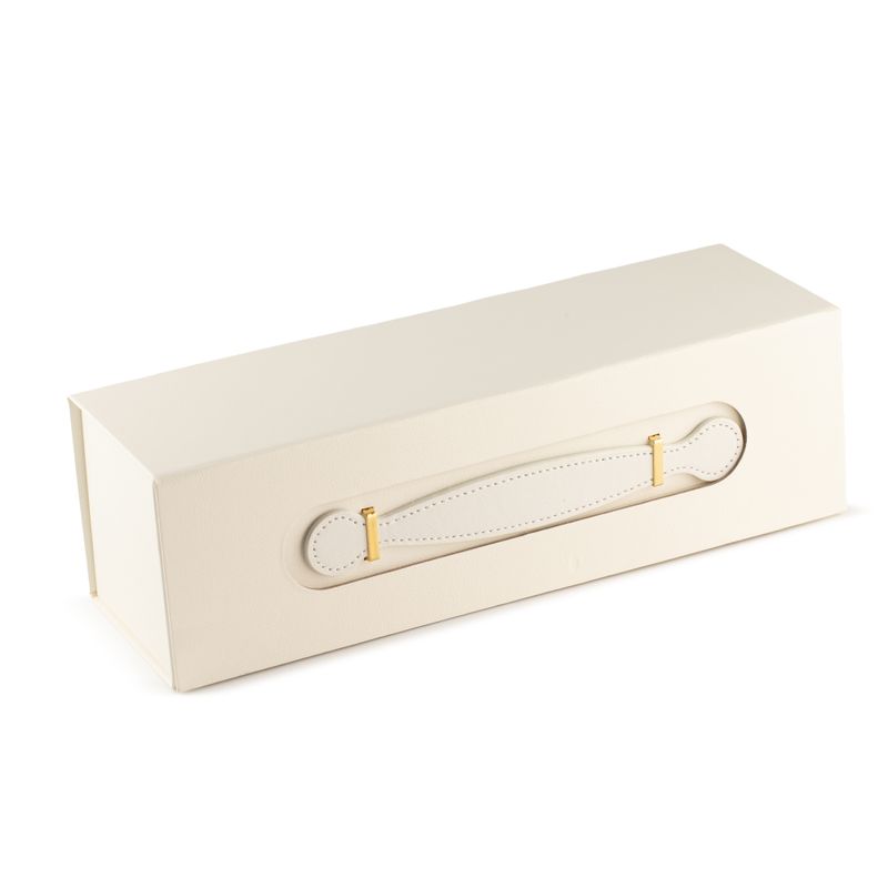 Flach verpackte Geschenkbox - Weinbox-Form (33,5×10×10,5 cm) - Weiß