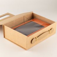 Flach verpackte Geschenkbox - Mittlerer Geschenkkorb (24 × 18,2 × 8 cm) - Braun Craft