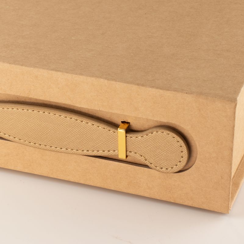 Flach verpackte Geschenkbox - Mittlerer Geschenkkorb (24 × 18,2 × 8 cm) - Braun Craft