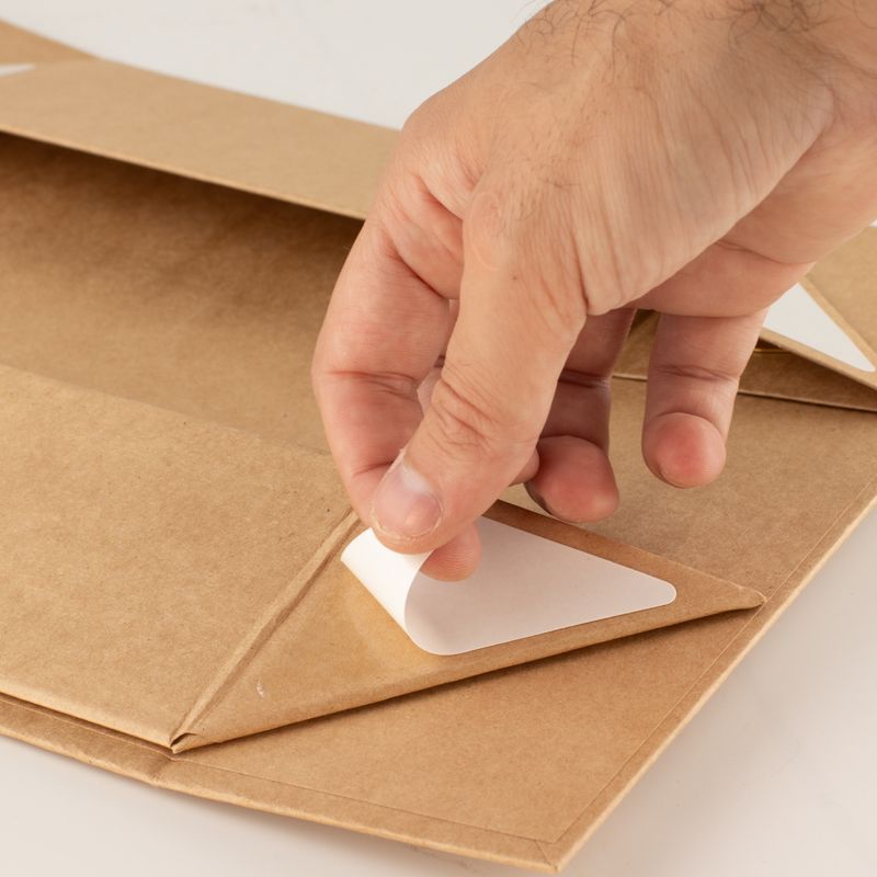 Flach verpackte Geschenkbox - Mittlerer Geschenkkorb (24 × 18,2 × 8 cm) - Braun Craft