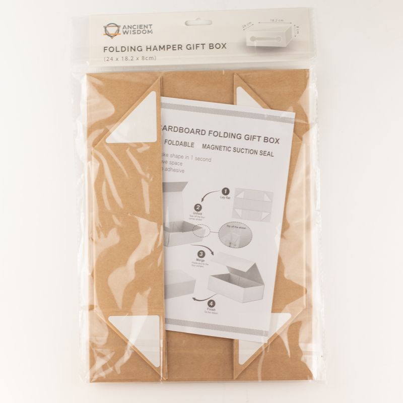 Flach verpackte Geschenkbox - Mittlerer Geschenkkorb (24 × 18,2 × 8 cm) - Braun Craft