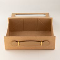 Flach verpackte Geschenkbox - Mittlerer Geschenkkorb (24 × 18,2 × 8 cm) - Braun Craft