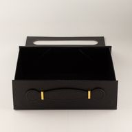 Flach verpackte Geschenkbox - Medium-Geschenkkorb (24x18,2x8 cm) - Schwarz