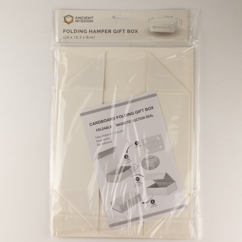Flach verpackte Geschenkbox - Medium Geschenkkorb (24x18.2x8cm) - Weiß