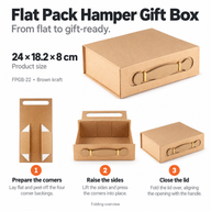 Flach verpackte Geschenkbox - Medium-Geschenkkorb (24x18,2x8 cm) - Schwarz