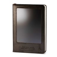 Intention Notizbuch - LCD-Wipe Bildschirm - schwarze Lederoptik - Messingblatt - 80 Blätter