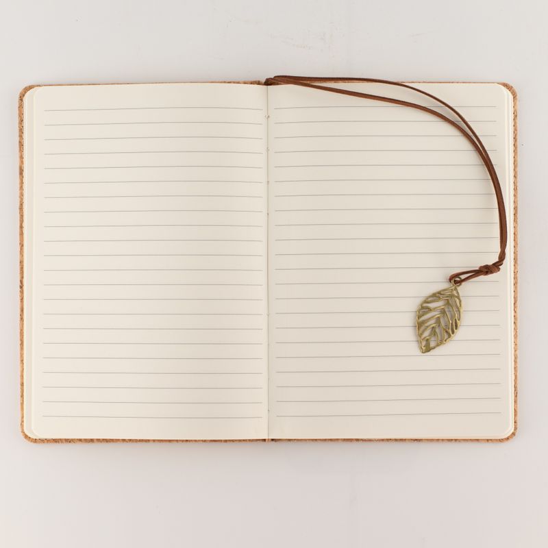 Intention Notizbuch - LCD-Wischbildschirm - Korkleder-Effekt - Messingblatt - 80 Blätter