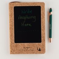 Intention Notizbuch - LCD-Wischbildschirm - Korkleder-Effekt - Messingblatt - 80 Blätter