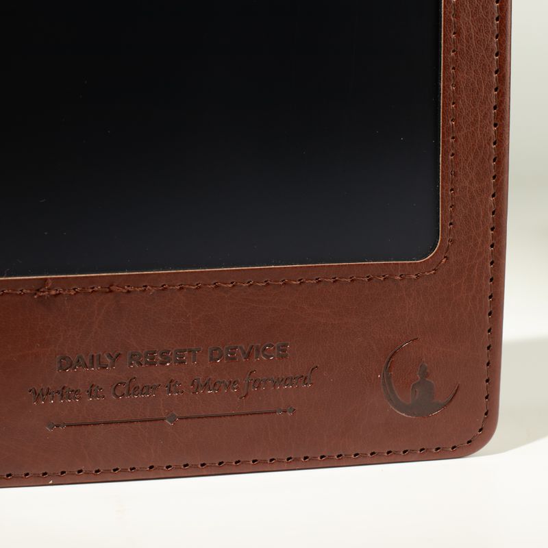 A5 Intention Notizbuch - LCD-Wischbildschirm - Braunleder-Optik - 80 Seiten