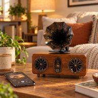 Retro Mini Doppel-Grammophon-Lautsprecher - Bluetooth - 5,4 Watt x 2