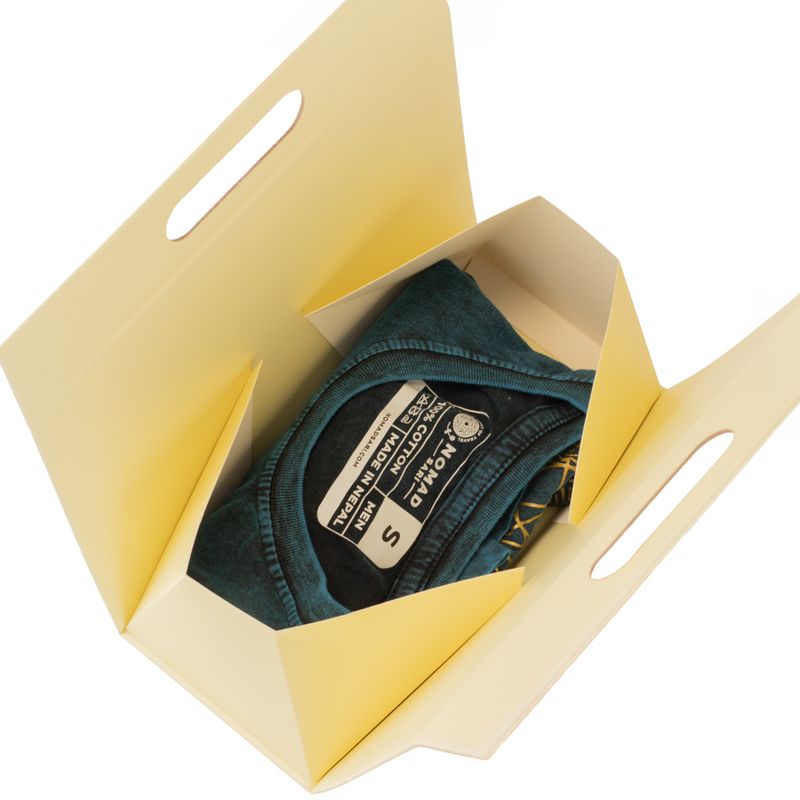 Flach verpackte Geschenkbox - Handbox  (20x10x20cm) - Elfenbein