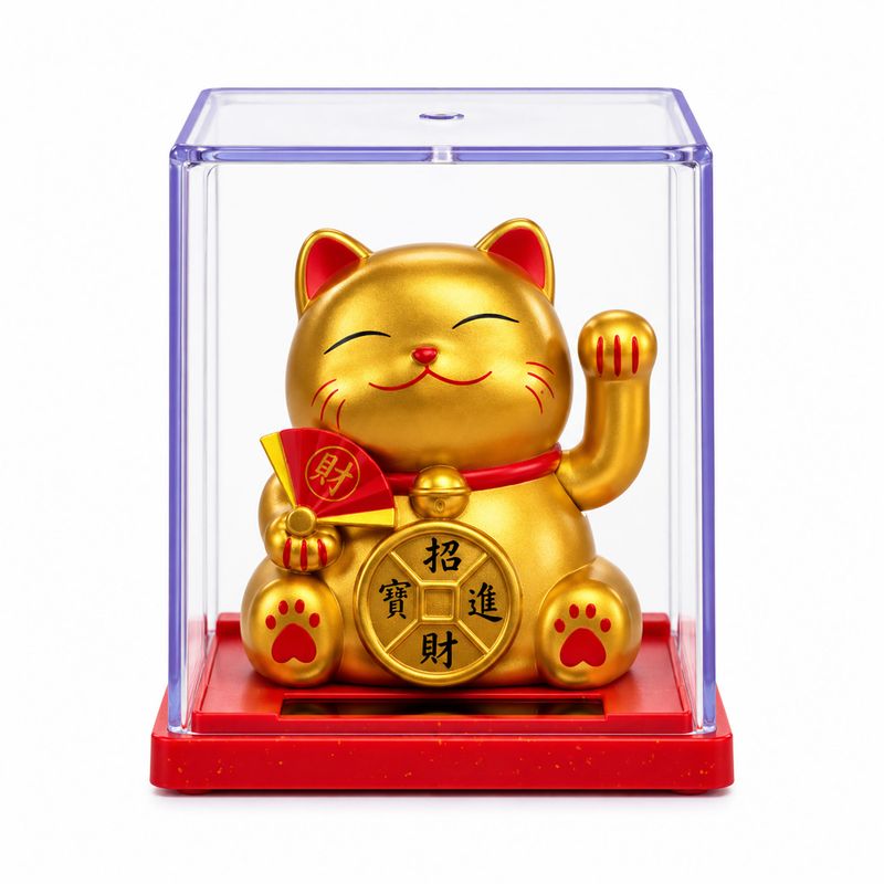 Mini Solarbetriebene Geldkatze in Box - Gold